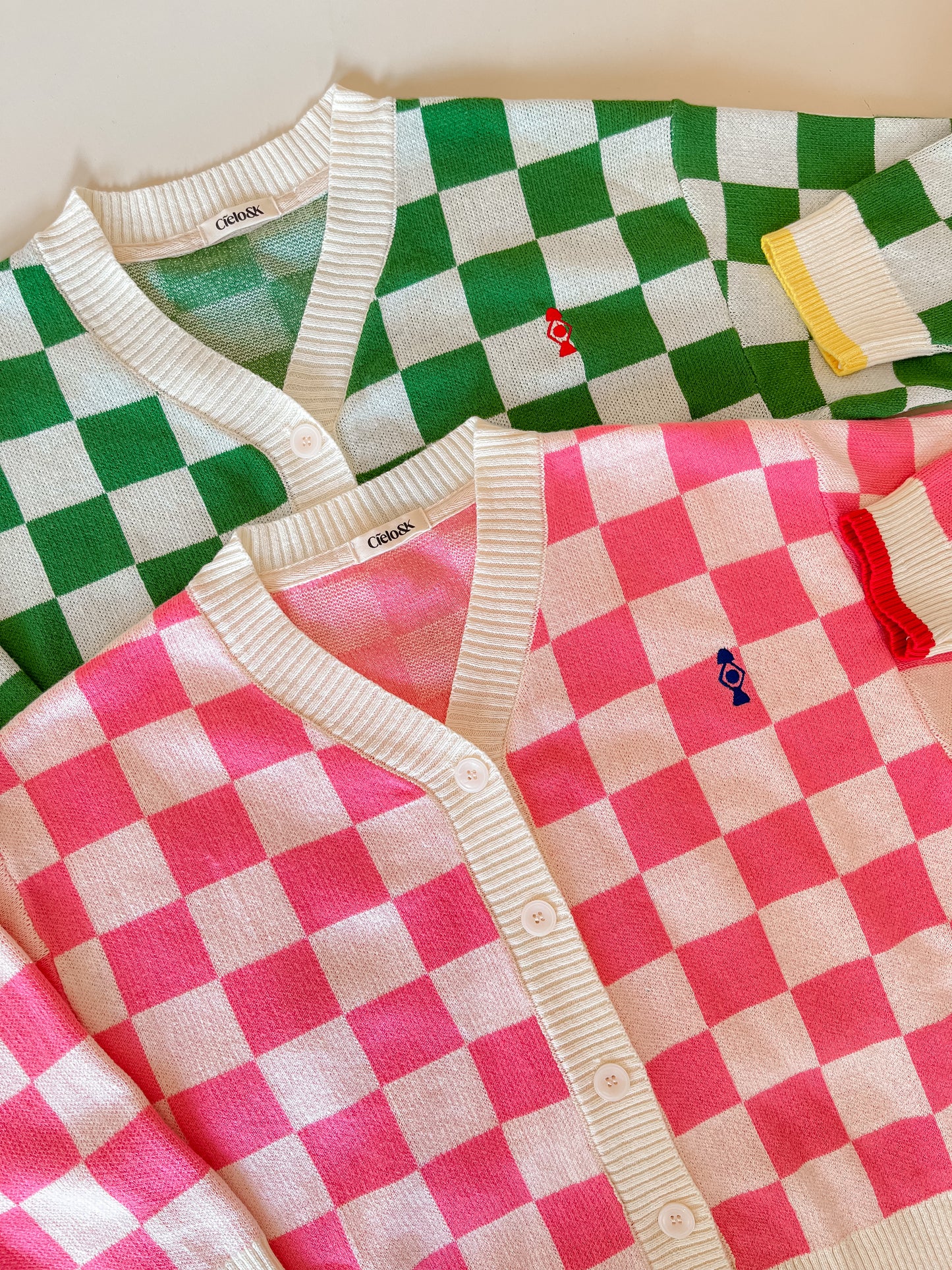 CHECK KNIT CARDIGAN