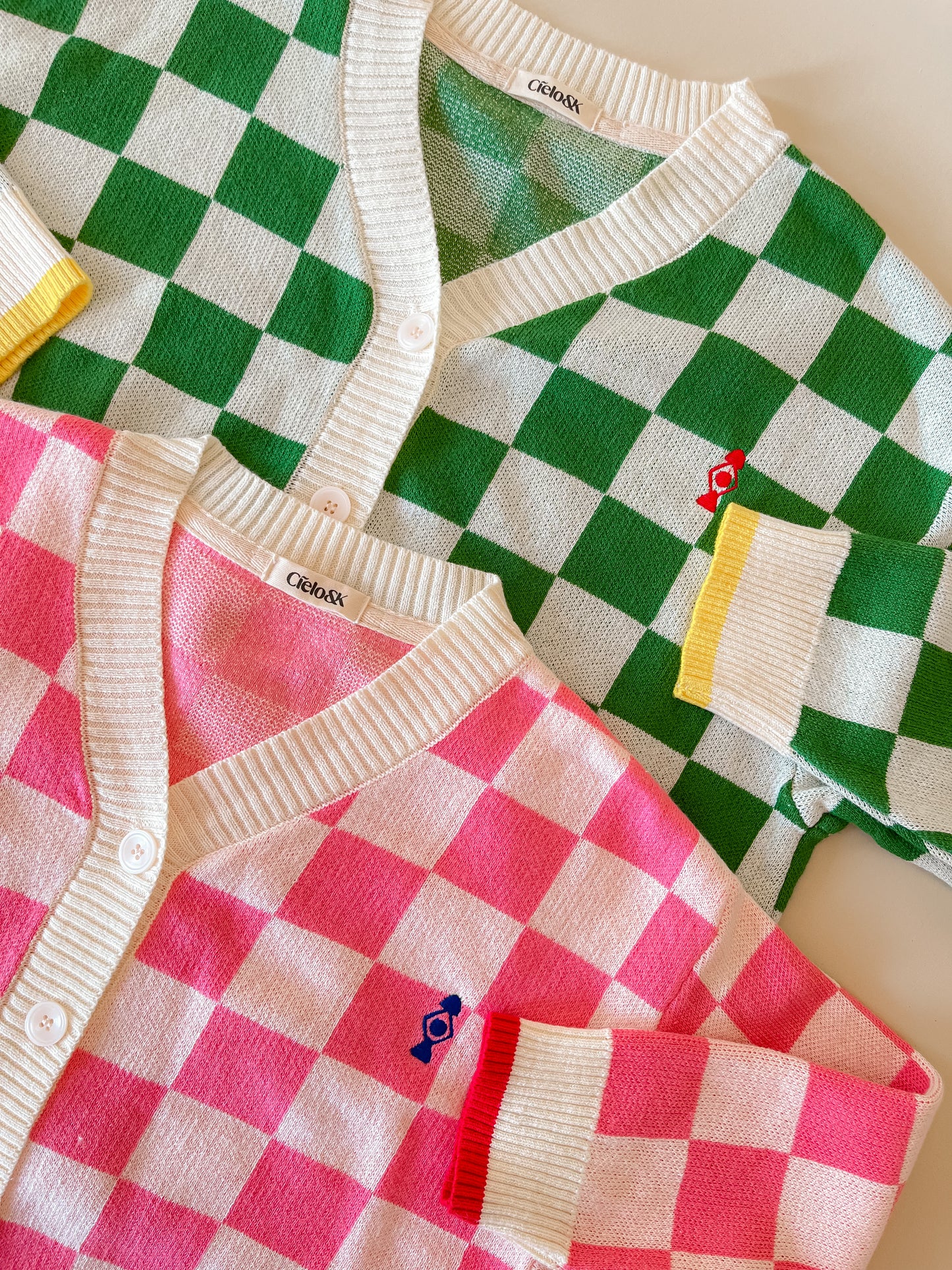 CHECK KNIT CARDIGAN