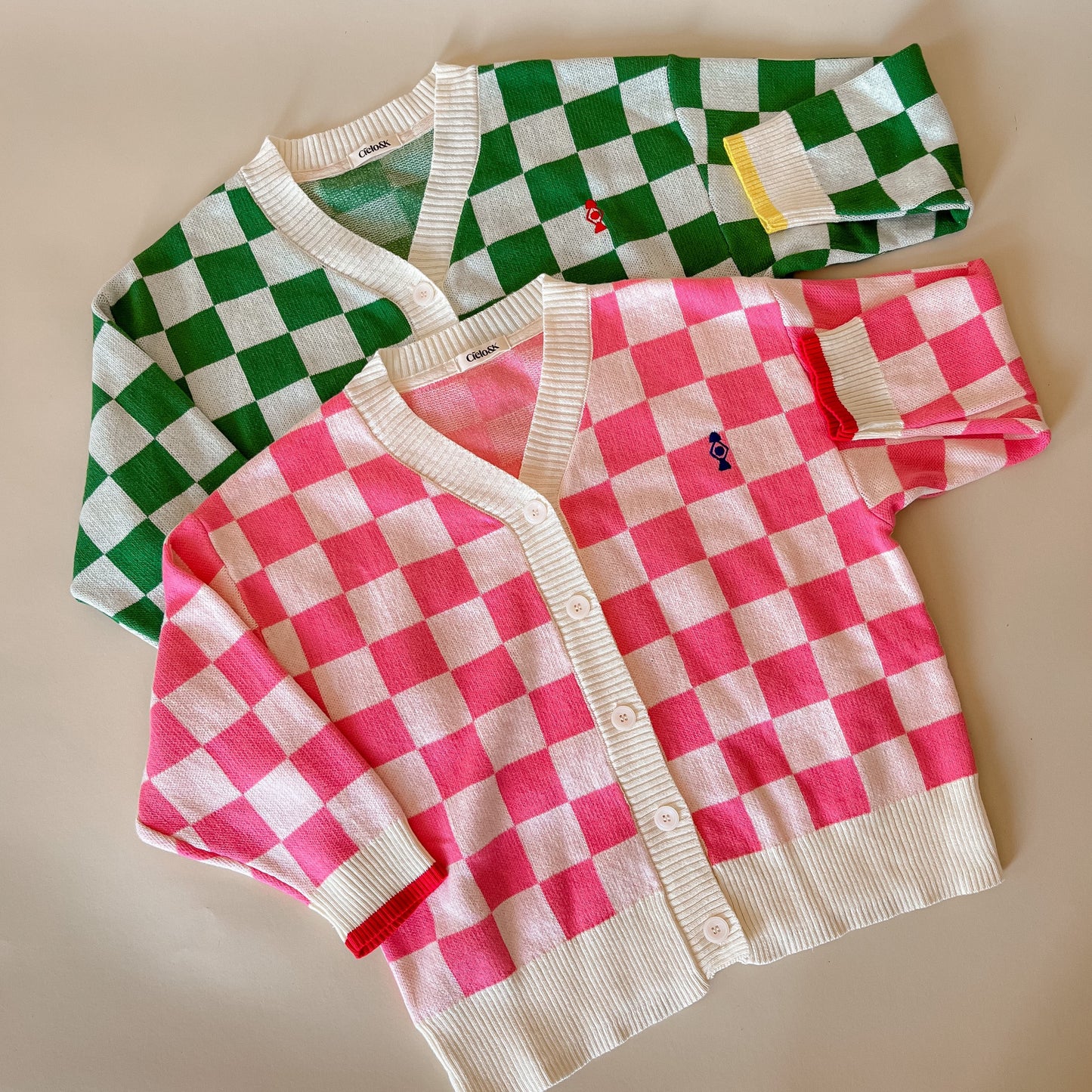CHECK KNIT CARDIGAN